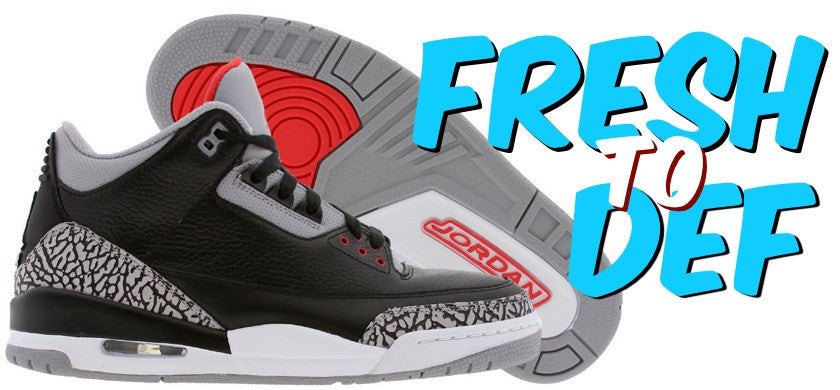 Black and white sneakers with the text "Fresh to Def" super imposed.