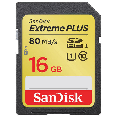 SanDisk Extreme Plus 16 GB 80 MB/s SDHC Klasse 10 UHS-I-Speicherkarte