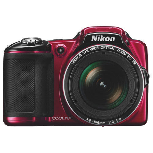 Nikon COOLPIX 16MP 34X Optical Zoom Digital Camera - Red