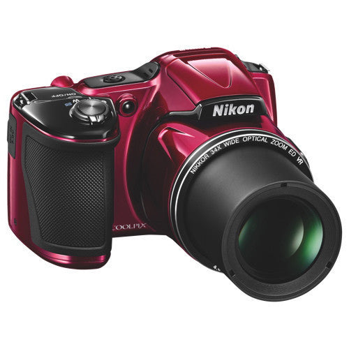 Nikon COOLPIX 16MP 34X Optical Zoom Digital Camera - Red