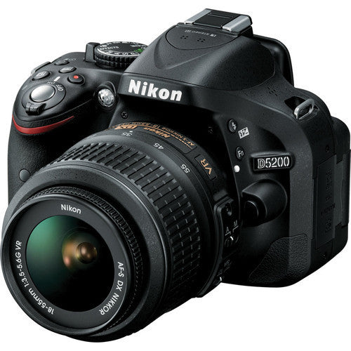 Nikon D5200 24,1 MP digitale Spiegelreflexkamera mit AF-S DX NIKKOR 18–55 mm VR-Objektiv-Set – Schwarz